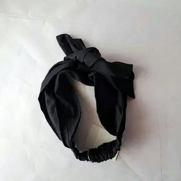 리본 포함 블랙 헤어밴드