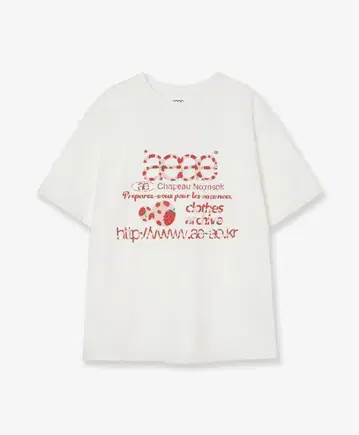 aeae WEB LOGO T-SHIRTS [STRAWBERRY]