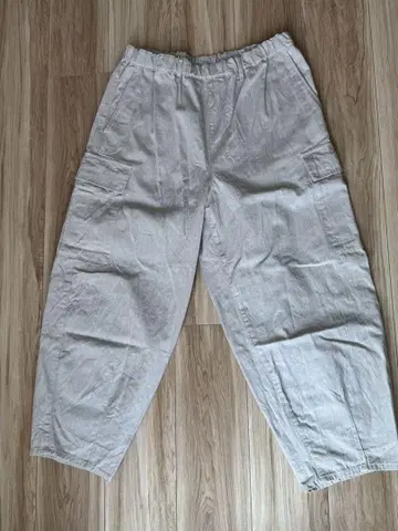 MUJI LABO 카고 와이드 팬츠 M 라이트 그레이