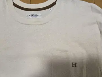 할리우드 런치마켓 긴팔 티셔츠 포켓 H 로고 자수 사이즈 M