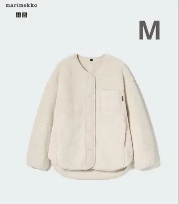 새상품 택 포함 유니클로 마리메꼬 플리스 가디건 내추럴 M 사이즈