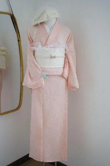 핑크 레이스 코몬 기모노