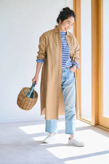 무인양품 셔츠 원피스 M-L 베이지