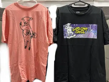 ( 즉시 발송 ) 라무 초퍼 T셔츠 XL 사이즈 2장 세트 블랙 핑크