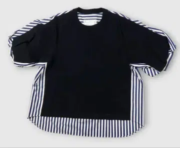 sacai 스트라이프 패턴 반팔 티셔츠