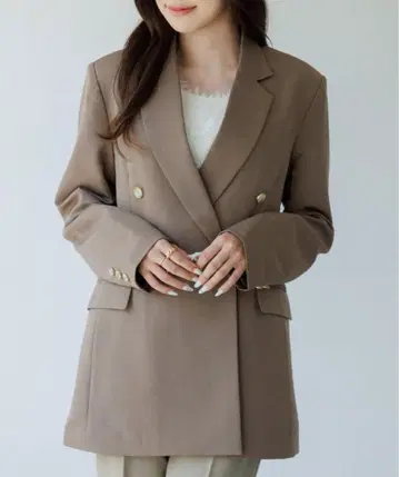 SENEE 더블 테일러드 자켓 베이지