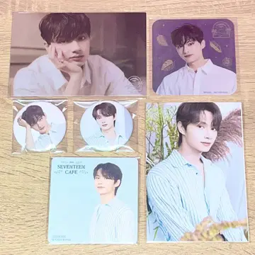 SEVENTEEN 준 카페 엽서 캔뱃지 코스터