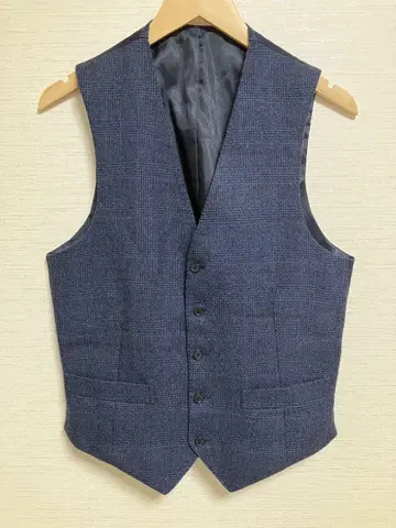 [ URBAN RESEARCH ] 울 혼방 베스트 남성용 체크 무늬