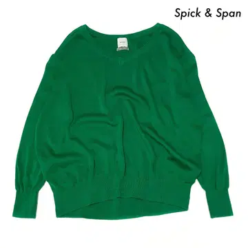 Spick & Span 스픽앤스팬 V넥 긴팔 니트 그린