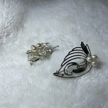 진주 실버 브로치 특별한 2세트 SALE 중