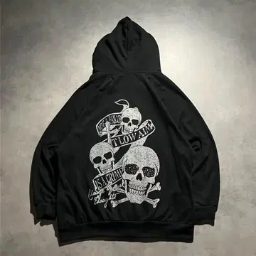 00s archive skull studs sweat hoodie y2k