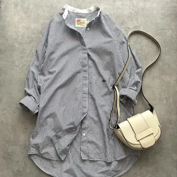 TRADITIONAL WEATHERWEAR 스트라이프 셔츠 밴드 카라