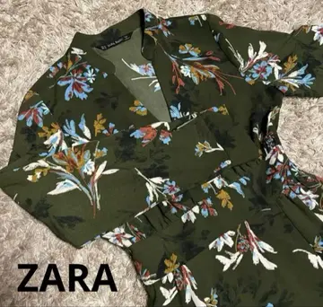 ZARA 플라워 프린트 원피스 긴팔 꽃무늬 해외