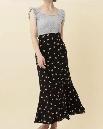 체리 빈티지 머메이드 플레어 하이웨스트 스커트