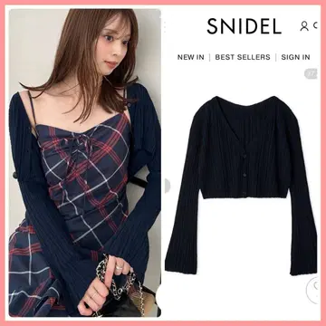 완판 색상 신상 새상품 SNIDEL 스나이델 심플 리브 가디건