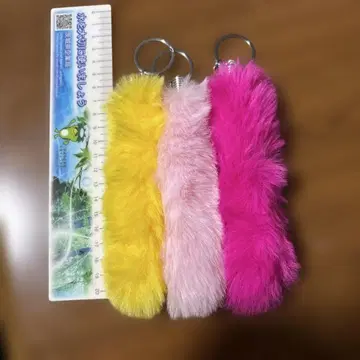 컬러풀 퍼 키체인 세트