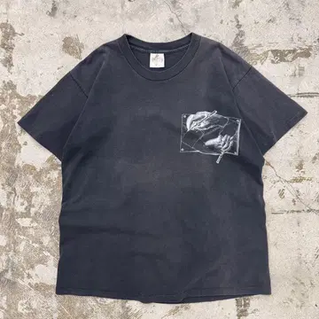 90년대 MC 에셔 그림 손 셔츠 구제 의류 M 페이드