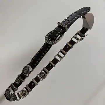 y2k 헤이세이 레트로 갸루 스터드 블랙 벨트 3cm 폭 80~92cm