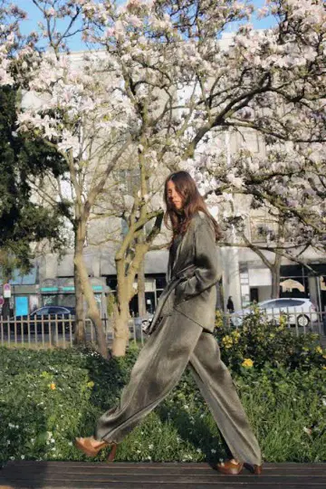 ZARA 미사용 새상품 올리브 그린 와이드 팬츠