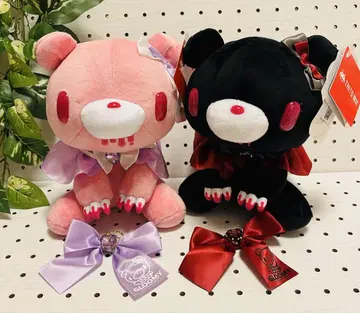 장난꾸러기 곰 그루미 봉제 인형 & 리본 참 2세트