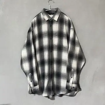 옴브레 체크 셔츠 섀도우 체크 긴팔