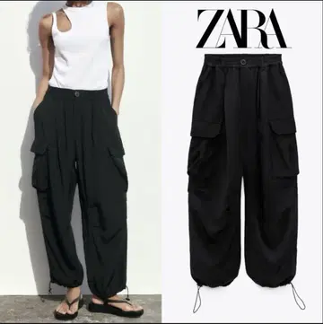 ZARA 린넨 블렌드 카고 팬츠