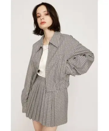 FRONT ZIP CROP 블루종