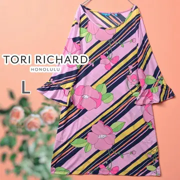 TORI RICHARD 리차드 호놀룰루 7부 소매 원피스 L 사이즈