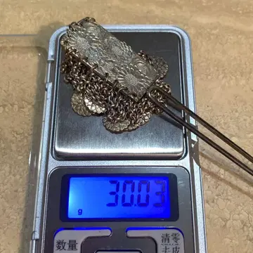 은 실버 앤티크 헤어콤 비녀 일본 의류 잡화 30.3g