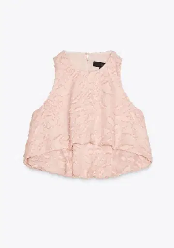 [ ZARA ] S 사이즈 벌룬 쉐이프 상의 자카드 프린지 자라