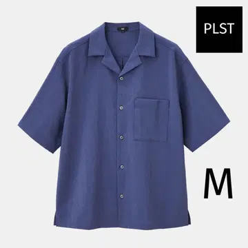 PLST 플라스테 오픈 카라 셔츠 M 사이즈 BLUE