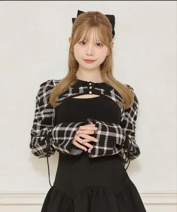 apres jour 소매 리본 니트 앙상블