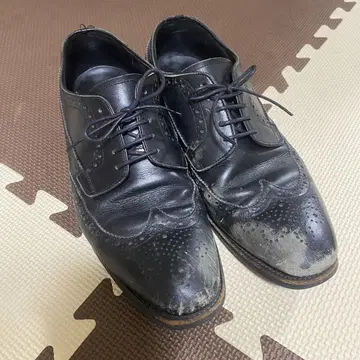 아사쿠사 구제 의류 윙 칩 블랙 가죽 신발 26.5cm~27.5cm