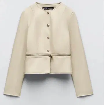 ZARA 인조 가죽 노카라 자켓