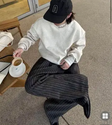 nugu 스트라이프 와이드 팬츠