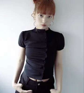 Tie.me 버튼업 티셔츠 블랙