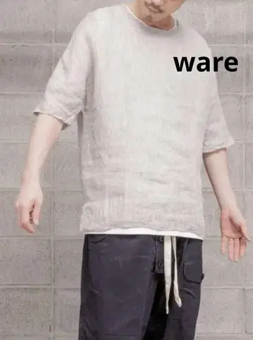 WARE 의류 린넨 돌먼 슬리브 / 화이트 정가 2.5만 엔 T셔츠