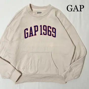 GAP 빅 로고 맨투맨 트레이닝복 베이지 빅 포켓 실측치수 S
