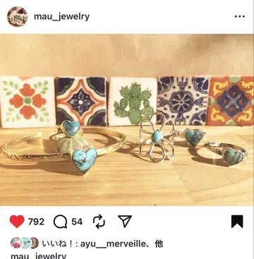 turquoise Flower ring maujewelry
