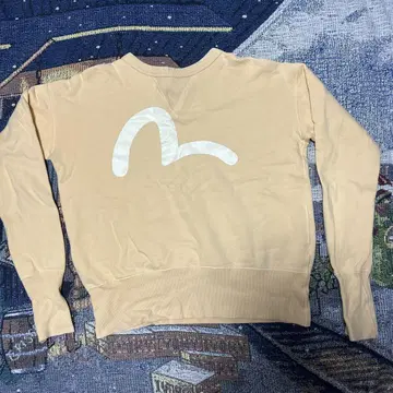 evisu 야마네 갈매기 맨투맨 크림색