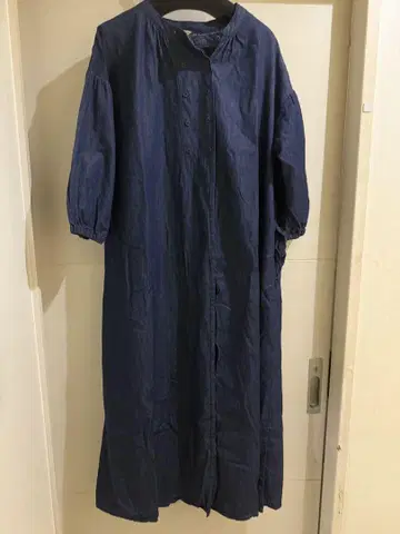 사만사 모스모스 네이비 셔츠 원피스 롱 기장