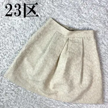 23구 턱 플레어 스커트 올 패턴 라이트 베이지 40 B2847