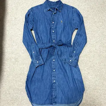 폴로 랄프로렌 데님 셔츠 원피스 포니 로고 자수
