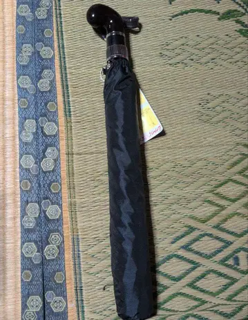 블랙 접이식 우산 우천 겸용 커브 핸들