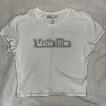 MATIN KIM SHADE LOGO CROP TOP IN WHITE M