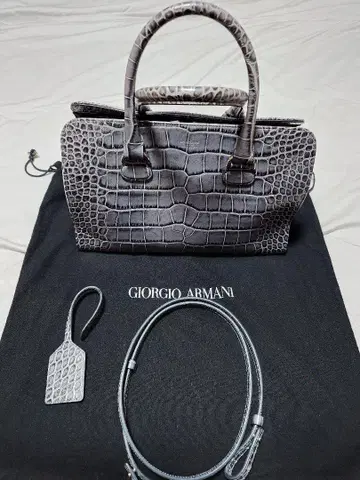 GIORGIO ARMANI 악어 엠보싱 가죽 2WAY 핸드, 숄더백