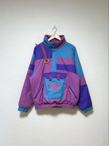 빈티지 80s 이탈리아제 멀티 절개 디자인 아노락 자켓