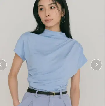 BLUExPALANG 블루 드레이프 디자인 반팔 티셔츠
