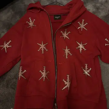 unknown london 지퍼 후드티 빨간색