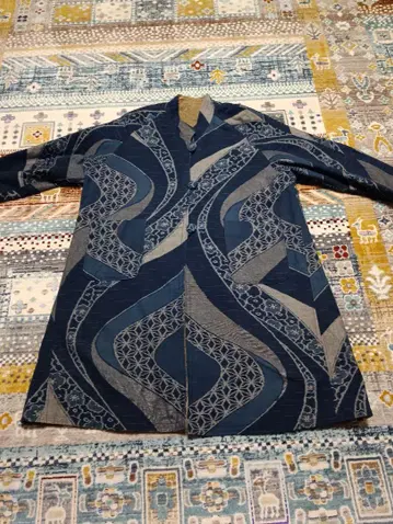 sale 일본제 면 리버서블 롱 코트 네이비